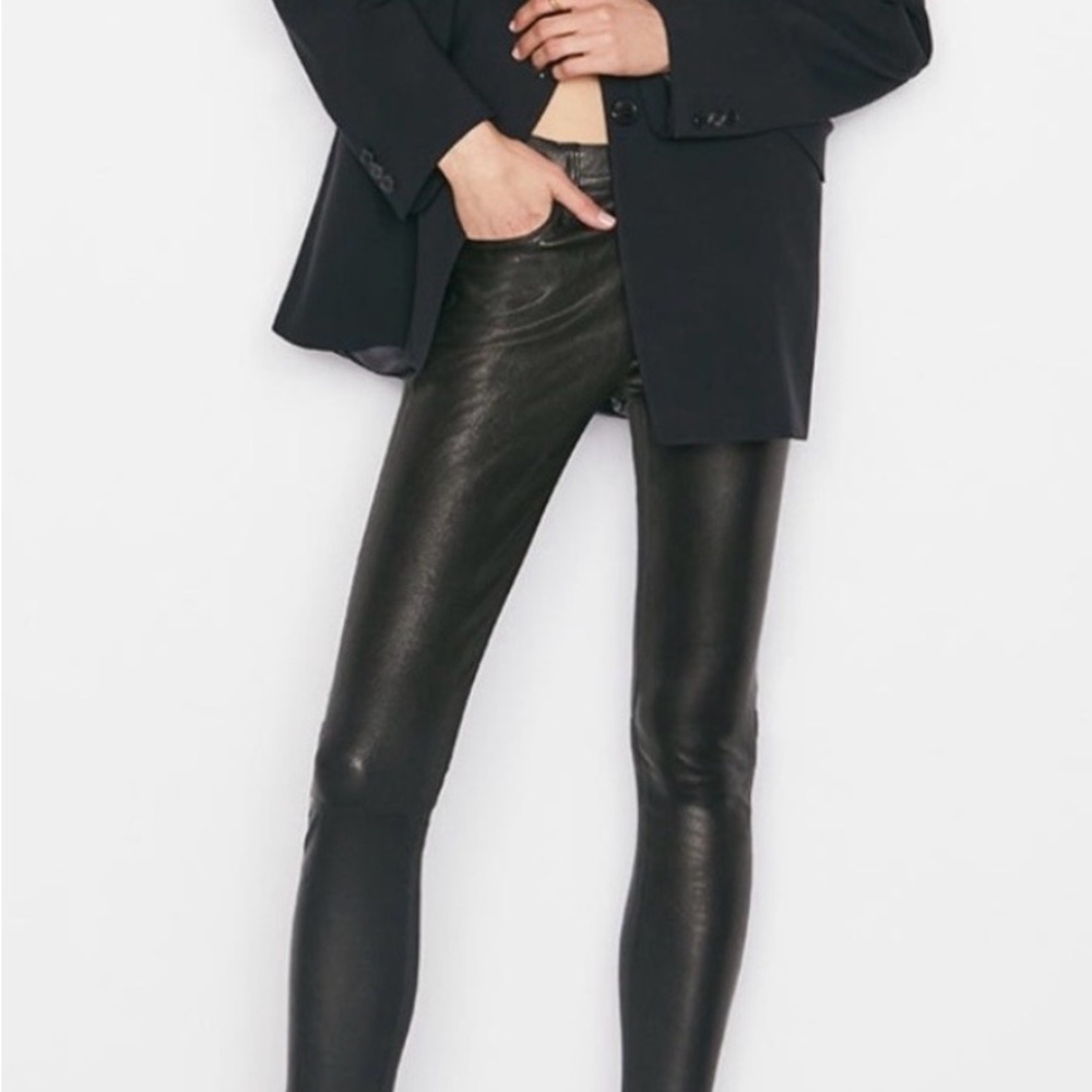 Frame Le Skinny de Jeanne Black Leather Pants